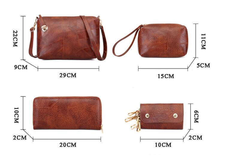 SET 6 PIEZAS - Bolsos de Mujer en Piel Verdadera - Diseño polivalente, clásico y resistente.